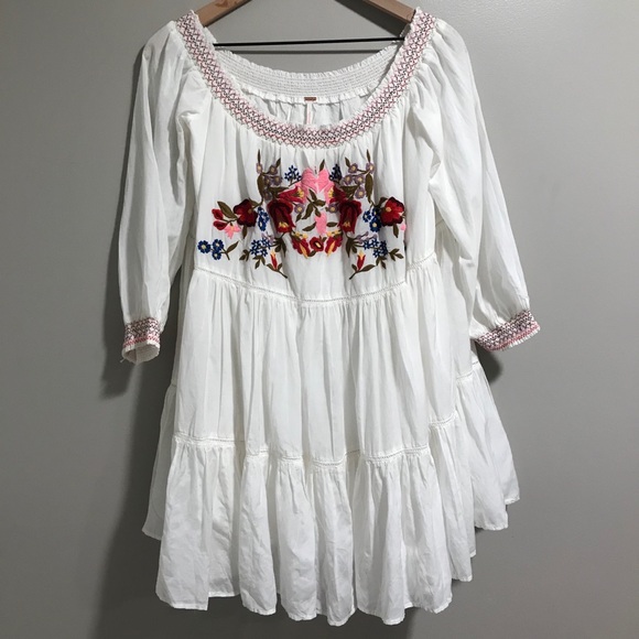 ✨SOLD✨Free People Ivory Sunbeams Mini Dress Size L - Picture 8 of 16